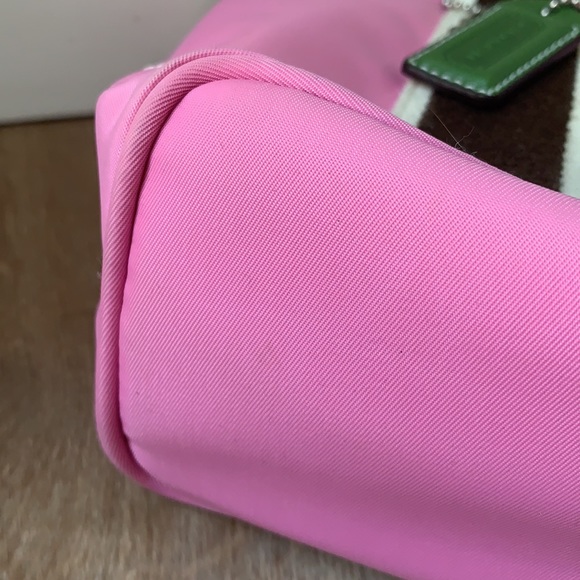 Coach Pink Brown Mini Hamptons Nylon Tote Bag - Picture 9 of 11